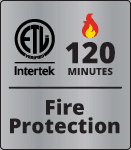 Intertek ETL 120 Minute Fire Protection Label for Fire Safes 
