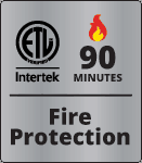 Intertek ETL 90 Minute Fire Protection Label for Fire Safes 